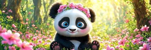 Panda Diamond Painting Erwachsene Groß XXL 100 x 300 cm, 5D Diamant Painting Bilder Blume, Full Drill Diamond Painting Runde Steine, DIY Diamant Malerei Set für Zuhause Wand Dekoration Geschenk P-766 von FeiPride