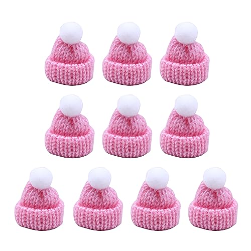 FeiYeup Mini-Strickmützen für Bastelarbeiten, Geschenke, Haushaltsdekoration für Kinder, Mädchen, Jungen, Basteln, Mini-Strickmütze, 10 Stück von FeiYeup