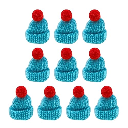 FeiYeup Mini-Strickmützen für Bastelarbeiten, Geschenke, Haushaltsdekoration für Kinder, Mädchen, Jungen, Basteln, Mini-Strickmütze, 10 Stück von FeiYeup