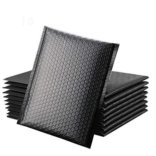 FeiliandaJJ 10Pcs Schwarz Luftpolster Versandtaschen, Wasserdicht & Selbstklebend, 13x18cm, Luftpolsterumschläge Luftpolsterversandtaschen Bubble Bags Bubble Mailer (Schwarz) von FeiliandaJJ(TM)