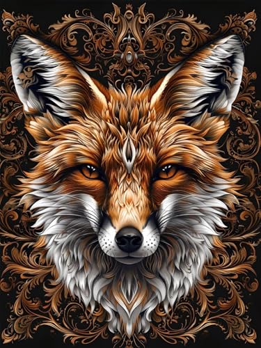 5D Cool Diamond Painting Erwachsene Groß 100x130cm, Diamant Painting Bilder Kinder, DIY Full Drill Cross Stickerei Malerei Kits, Diamond Painting Bilder Fuchs Set für Anfänger Deko Wanddeko T-1 von Feionnug