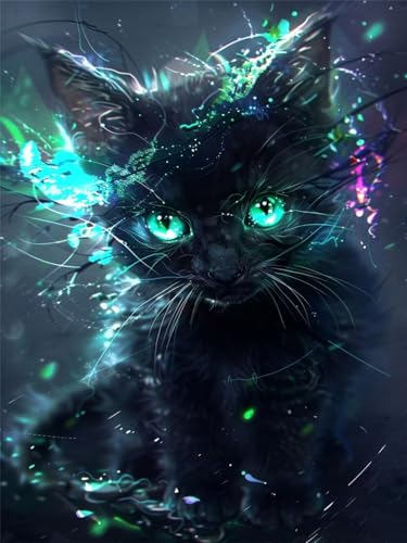 5D Cool Diamond Painting Erwachsene Groß 100x130cm, Diamant Painting Bilder Kinder, DIY Full Drill Cross Stickerei Malerei Kits, Diamond Painting Bilder Katze Set für Anfänger Deko Wanddeko U-3 von Feionnug