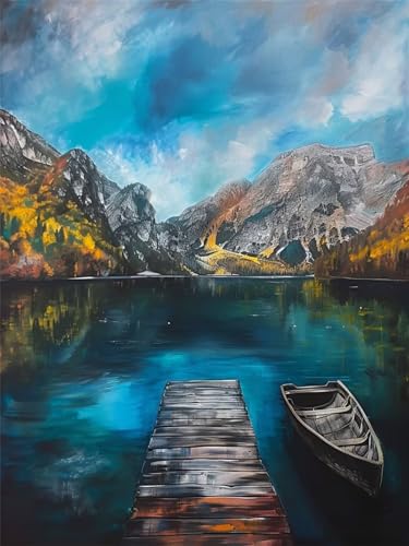 5D Landschaft Diamond Painting Erwachsene Groß 30x40cm, Diamant Painting Bilder Kinder, DIY Full Drill Cross Stickerei Malerei Kits, Diamond Painting Bilder Pier Set für Anfänger Deko Wanddeko M-5 von Feionnug