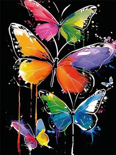 5D Schmetterling Diamond Painting Erwachsene Groß 40x50cm, Diamant Painting Bilder Kinder, DIY Full Drill Cross Stickerei Malerei Kits, Diamond Painting Bilder Tier Set für Anfänger Deko Wanddeko Q-4 von Feionnug