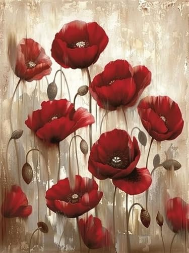 DIY Diamond Painting Erwachsene Kits, Blume Diamant Painting Bilder Kinder, 5D Diamond Painting Set Anlage Mosaikherstellung, Full Drill Cross Stickerei Malerei Kits für Deko Schlafzimmer 30x40cm M-6 von Feionnug