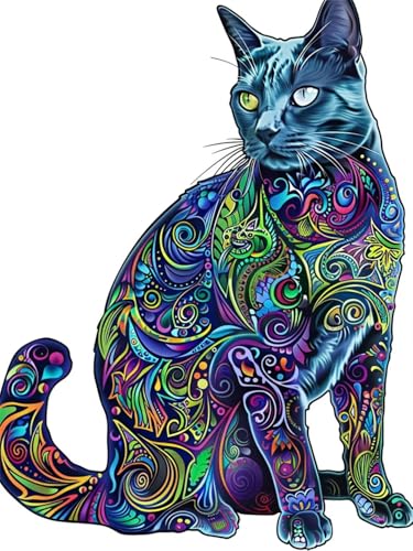 DIY Diamond Painting Erwachsene Kits, Bunt Diamant Painting Bilder Kinder, 5D Diamond Painting Set Katze Mosaikherstellung, Full Drill Cross Stickerei Malerei Kits für Deko Schlafzimmer 90x120cm P-0 von Feionnug