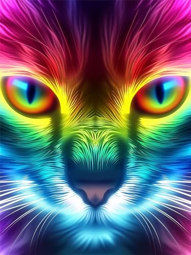 DIY Diamond Painting Erwachsene Kits, Traum Diamant Painting Bilder Kinder, 5D Diamond Painting Set Katze Mosaikherstellung, Full Drill Cross Stickerei Malerei Kits für Deko Schlafzimmer 40x50cm L-4 von Feionnug