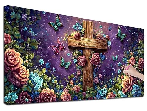 Diamond Painting XXL 110x50 cm Diamond Painting Rosen für Erwachsene, DIY Eckige Vollbohrer Religion Diamond-Painting Set, Mosaikherstellung Bastelset Erwachsene, Diamant Malerei für Wanddeko, U-60 Diamond Painting XXL 110x50 cm Diamond Painting Rosen für Erwachsene, DIY Eckige Vollbohrer Religion Diamond-Painting Set, Mosaikherstellung Bastelset Erwachsene, Diamant Malerei für Wanddeko, U-60 von Feionnug