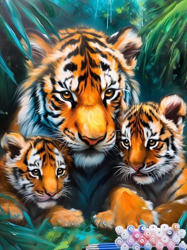 Malen nach Zahlen Erwachsene Tiger, Paint by Numbers for Kinder Tier, DIY Handgemalt Ölgemälde Kit inklusive Pinsel und Acrylfarben für Anfänger für Zimmer Deko Wanddeko Ohne Rahmen 60x80cm X-6 Malen nach Zahlen Erwachsene Tiger, Paint by Numbers for Kinder Tier, DIY Handgemalt Ölgemälde Kit inklusive Pinsel und Acrylfarben für Anfänger für Zimmer Deko Wanddeko Ohne Rahmen 60x80cm X-6 von Feionnug