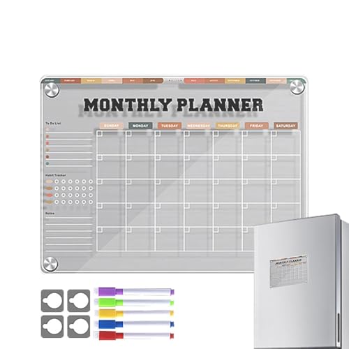 Acryl löschbare Nachrichtentafel Magnetische Kühlschrankaufkleber,Magnete KüHlschrank Wochenplaner Abwischbar KüHlschrank, Magnetische Haftnotizen FüR Den KüHlschrank von Feizikaw