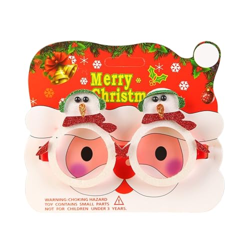 Feizikaw Party-ZubehöR Weihnachtsglitzernde Partybrille, Weihnachtsdekoration, Kostümbrille, Partybrillengestell für den Urlaub, verschiedene Stile (B, 8x13.5cm) von Feizikaw