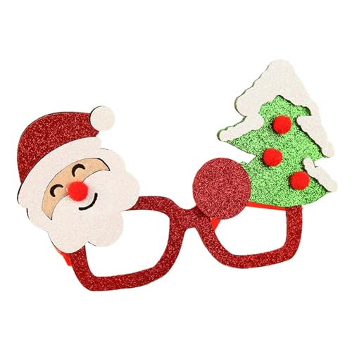 Feizikaw Party-ZubehöR Weihnachtsglitzernde Partybrille, Weihnachtsdekoration, Kostümbrille, Partybrillengestell für den Urlaub, verschiedene Stile (E, 10x19cm) von Feizikaw