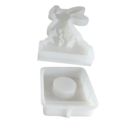 GießForm FrüHling 3D Osterhase Silikonformen Gießformen Hasen Kerzenformen zum Gießen Silikonform Hase mit Kerzenform Seifenform (C, One Size) von Feizikaw