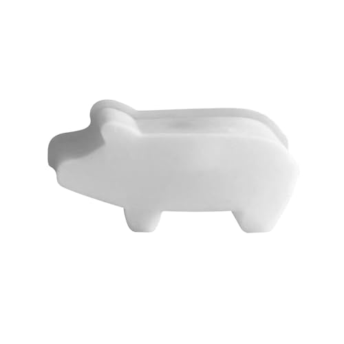 Giessform Schweinförmiger Langer Kerzenhalter aus Silikon, Tierschwein-Baby-Aromatherapie-Kerzenhalter, Gips-Epoxidharz (White, 12X6CM) von Feizikaw