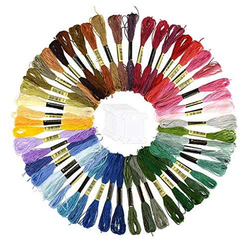 HäKeln Knäuel Kreuzstickerei 50 Regenbogenfarbe Stickgarn Zahnseide Heimwerken (Multicolor, One Size) von Feizikaw