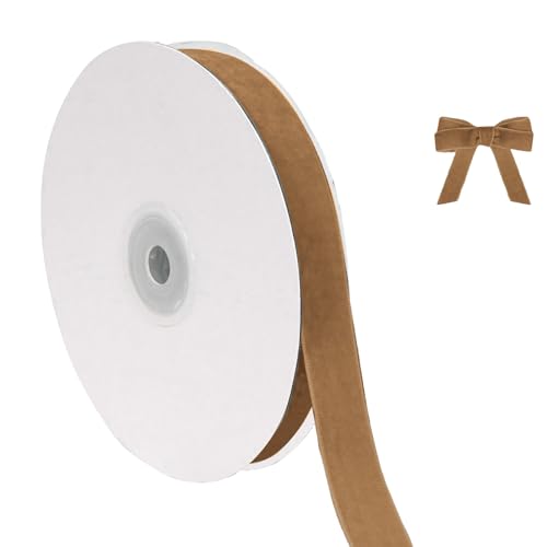 Party Deko Geburtstag Weihnachtliches Samtband zum Verpacken von Christbaumschmuck, 5/8 Zoll breit, insgesamt 10 Yards dünner Stoff für Hochzeitseinladungen (C, 914x1.5cm) von Feizikaw