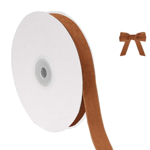 Party Deko Geburtstag Weihnachtliches Samtband zum Verpacken von Christbaumschmuck, 5/8 Zoll breit, insgesamt 10 Yards dünner Stoff für Hochzeitseinladungen (H, 914x1.5cm) von Feizikaw