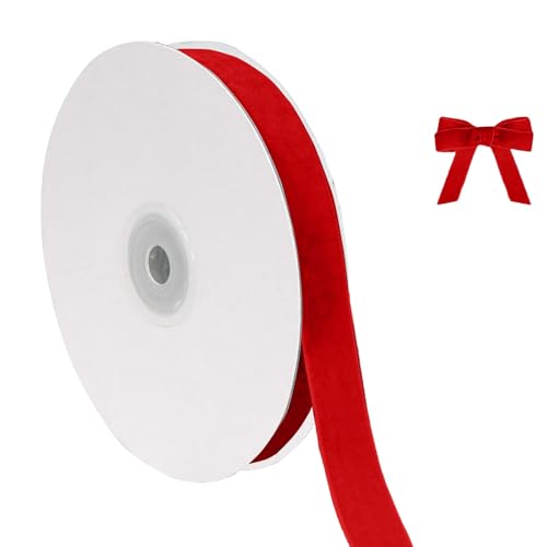 Party Deko Geburtstag Weihnachtliches Samtband zum Verpacken von Christbaumschmuck, 5/8 Zoll breit, insgesamt 10 Yards dünner Stoff für Hochzeitseinladungen (J, 914x1.5cm) von Feizikaw