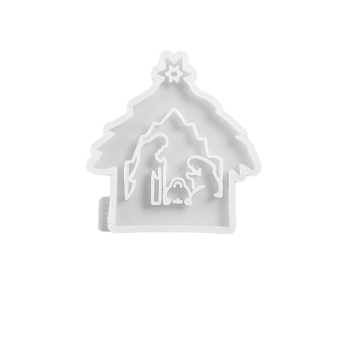 Raysin GießEn Silikon Gießform Set Gießformen Zum Gießen 3D Gipsform Weihnachten Silikonformen Tischdeko Gießformen Silikon Für D IY (White, 12X12CM) von Feizikaw