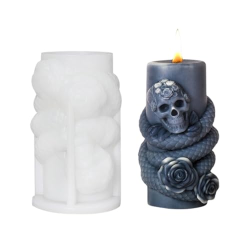 Silikon GießForm Kerze zur Kerzenherstellung Halloween-Kerze Harzguss Seifenherstellung Silikonkerze Home Kerzenherstellung B (White, 11.3x7.6CM) von Feizikaw