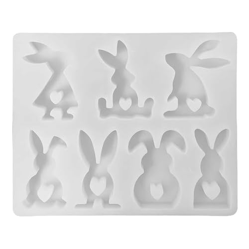 Silikon GießForm Ostern Osterhase Silikonform Osterhase Silikonformen Gießformen Hase Silikon Osterhase Beton zum Gießen Silikonform Osterhase (White, One Size) von Feizikaw