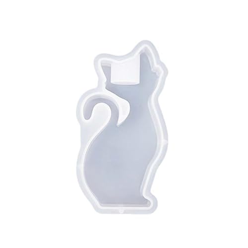 Silikonform GießForm Katze Kerzenständer Silikonform Kerzenhalter Harzform Katze Teelichthalter Silikonformen DIY Kerzenständer Epoxidharz Gussform (B, One Size) von Feizikaw