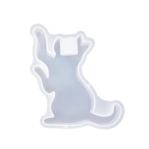 Silikonform GießForm Katze Kerzenständer Silikonform Kerzenhalter Harzform Katze Teelichthalter Silikonformen DIY Kerzenständer Epoxidharz Gussform (C, One Size) von Feizikaw