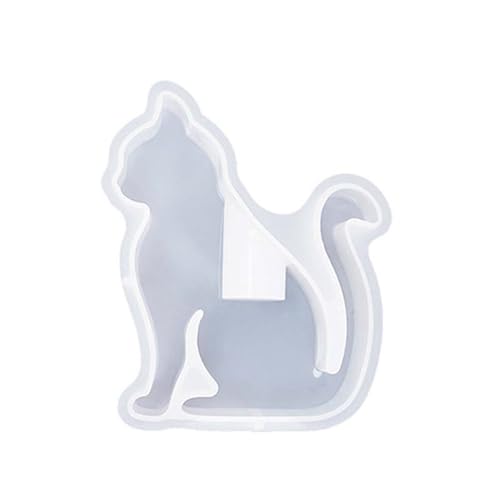 Silikonform GießForm Katze Kerzenständer Silikonform Kerzenhalter Harzform Katze Teelichthalter Silikonformen DIY Kerzenständer Epoxidharz Gussform (D, One Size) von Feizikaw