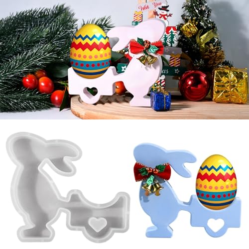 Silikonform Ostern, 3D Hase Silikonformen Gießformen Ostern, Osternhase Gießformen Silikon Ostern Hase Giessformen Ostern Silikon Gießform für Handwerk, Frühling Osternhase Gipsformen zum Gießen von Feizikaw