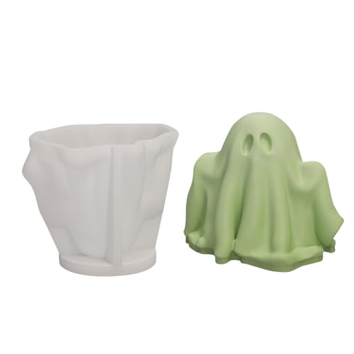 Silikonformen GießFormen FrüHjahr Halloween-Kerze, Silikon-Kürbis für Kerzen, kreative Halloween-Gussform, 3D-Silikonform für Aromatherapie-Harzkerzen (D, 长9.6高7.9) von Feizikaw