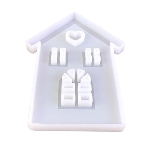 Silikonformen GießFormen FrüHjahr Ostern-Herz-Fensterdekoration, DIY-Heimdekor-Set mit Form, herzförmigen Kerzenhaltern für zu Hause DIY-Form (White, One Size) von Feizikaw