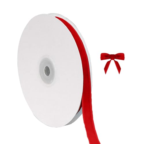 Silvesterparty Weihnachtliches Samtband zum Verpacken von Christbaumschmuck, 3/8 Zoll breit, insgesamt 10 Yards dünner Stoff für Hochzeitseinladungen (J, 914x1cm) von Feizikaw