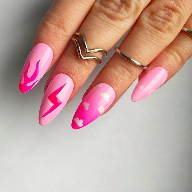 Pink Mix Nägel Anpressen von FejkiNails