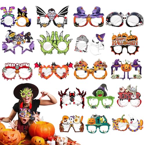 Feliciay 18 Stück Halloween Party Brillen,Partybrillen Accessoires Halloween Brille,Halloween Deko Party Zubehör Brillen,Kostüm Accessoire Brillen für Foto Sessions Kostümpartys Kinder Erwachsene von Feliciay