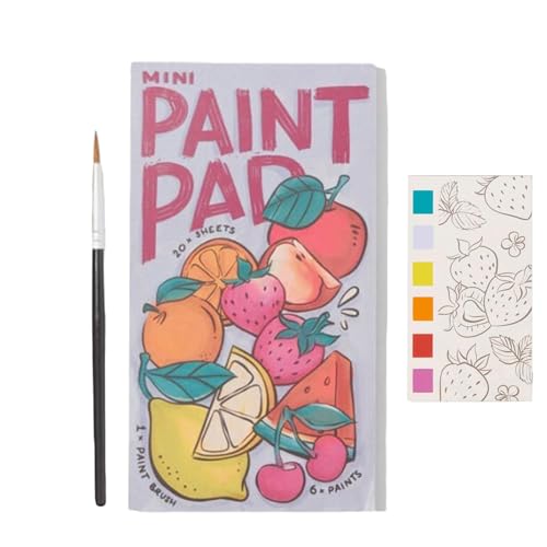 Aquarell-Farbblock – 7,48 X 3,15 Zoll Minis-Farbblock Mit Pinsel | Tragbares Aquarellfarben-Set Für Taschenmalerei | Reisefarben-Set, Aquarell-Malbücher | Aquarell-Malbuch-Bastelgeschenke von Fellflying