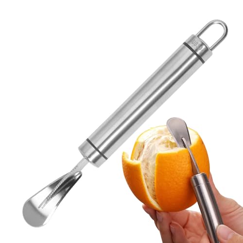 Fellflying Orangefarbenes Grapefruitmesser Aus Edelstahl | 7/9 Zoll Orangenschäler | Citrusfruits Zitronenmesser Mit Langem Griff | Effizientes Schälwerkzeug Für Zitrusfrüchte von Fellflying