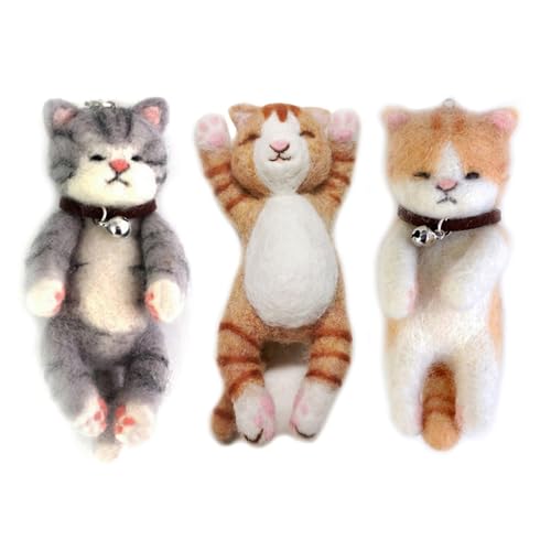 Feltsky 3 Lovely Kittens Nadelfilz-Kits – We are Friends – 10,2 cm DIY Bastelset für Weihnachten von Feltsky