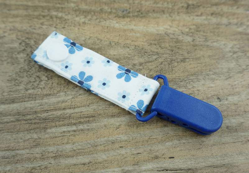 Tube-Clips Enterale Ernährung Sauerstoffgerät Blümchen Blau von FeludaraDesign