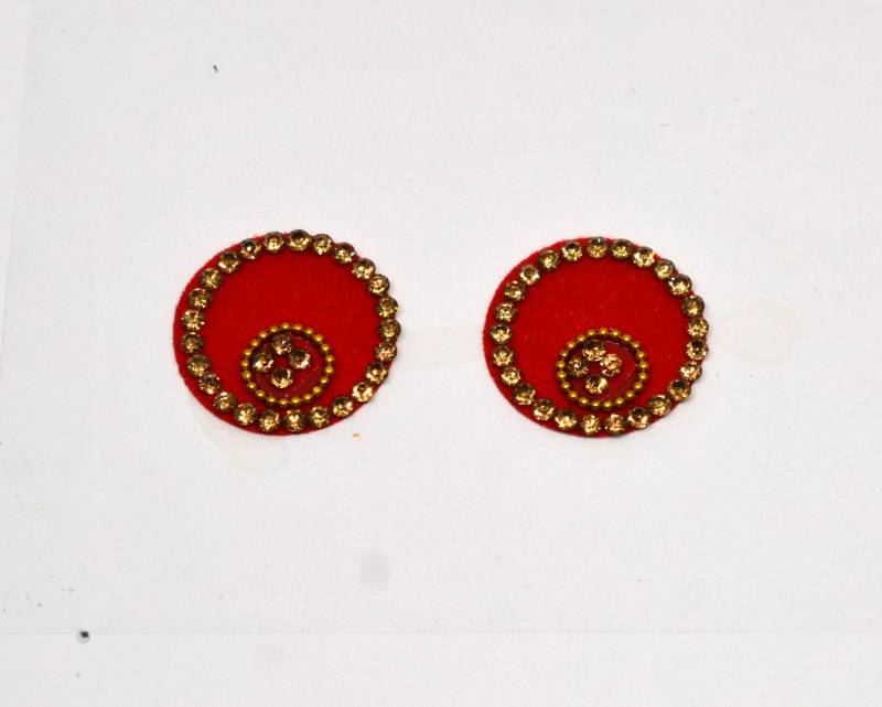 14 Mm Rote Farbe Runde Bindis, Große Kreis Art Deco Gesicht Tattoo, Bollywood Selbstklebende Aufkleber, Weihnachtsgeschenk von FeminaDeals