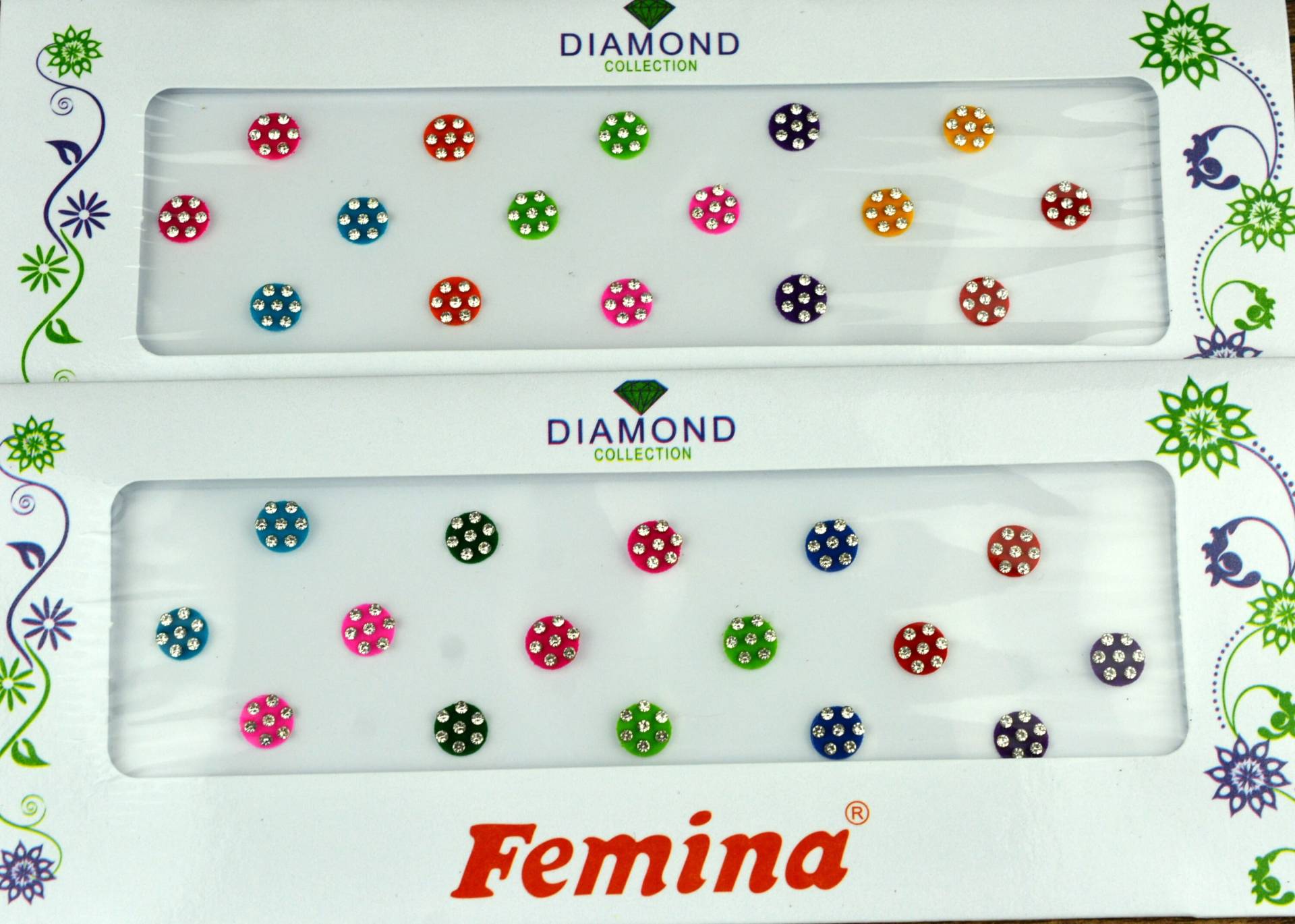 Mehrfarbige Runde Diamant Bindis, Braut Gesichts Bollywood Selbstklebende Aufkleber, Weihnachtsgeschenk von FeminaDeals