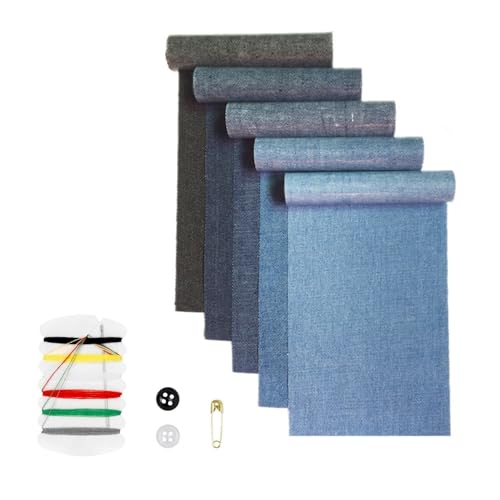 Fenglin-joy Flicken zum Aufbügeln,5 Rollen Jeans Flicken zum Aufbügeln,Innen und Außen Patches,Bügelflicken Jeans Aufbügelflicken für Kinder Erwachsene(8 x 51cm) von Fenglin-joy