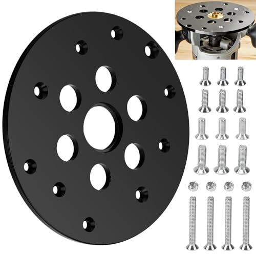 Führungsbuchsenfräsenplatte (3,8 cm Mittelöffnung) kompatibel mit Bosch De-Walt Hit-achi 1618, 1619, 1619 EVS, DW625, DW616, DW618, M12VC Modellen, funktioniert mit den meisten gängigen Oberfräsen von Fennoral