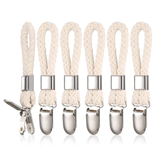 Fentar 6 x Aufhänger für Handtücher, Handtuchclips, Geschirrtücher Halter, Klips ohne nähen, Clips, Geschirrtücher Halter, zum aufhängen, beige Haken von Fentar