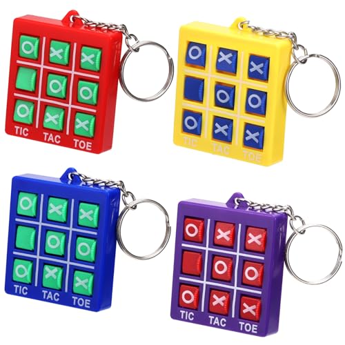 Fentar Tic Tac Toe Spiel Schlüsselanhänger Kinder, 4Stk Mini Rucksack Schlüsselanhänger, Mitgebsel Kindergeburtstag Tik Tak Toe, Party-mitgebsel, Mini Schlüsselanhänger für Jungen Mädchen Gastgeschenk von Fentar