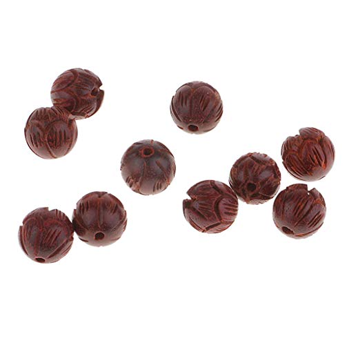 Fenteer 10 Sandelholz Holz Perlen Spacer Bead Perlen set Bastelperlen für Armbänder zum basteln, 10mm von Fenteer