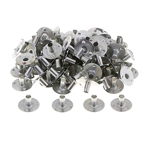 Fenteer 100 DIY Kerzendocht Flachdocht Kerzendocht Halter, Silber, 20x5mm von Fenteer