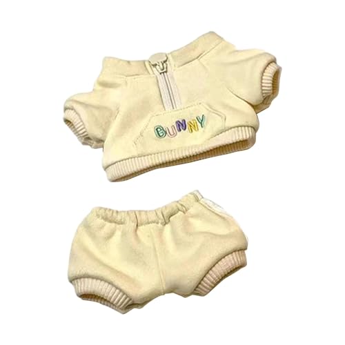 Fenteer 2 Stück Puppen Sportbekleidung Anzug Outfits Zubehör Kostüm Miniatur-Kleidung für 20cm Puppen Mädchen Puppen Anzieh Geschenke für Kinder, Beige von Fenteer