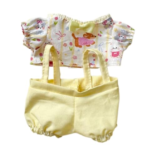 Fenteer 2X Plüsch-Puppenkleidung, Puppenoutfits, Abnehmbarer Puppenanzug, DIY stylische handgemachte Kleidung, Puppenkleidungskostüm für 15 cm Puppe, Hose von Fenteer