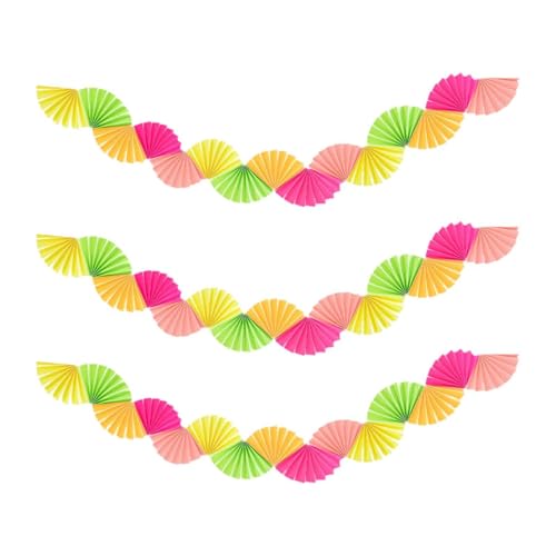 Fenteer 3Pcs Papier Fans Girlande Hintergrund Banner Decke Hängende Dekoration für Karneval Hochzeit Shower Party Decor Jahrestag, Fluoreszierend Fenteer 3Pcs Papier Fans Girlande Hintergrund Banner Decke Hängende Dekoration für Karneval Hochzeit Shower Party Decor Jahrestag, Fluoreszierend von Fenteer