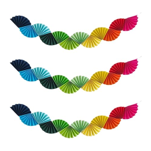 Fenteer 3Pcs Papier Fans Girlande Hintergrund Banner Decke Hängende Dekoration für Karneval Hochzeit Shower Party Decor Jahrestag, Mehrfarbig Fenteer 3Pcs Papier Fans Girlande Hintergrund Banner Decke Hängende Dekoration für Karneval Hochzeit Shower Party Decor Jahrestag, Mehrfarbig von Fenteer